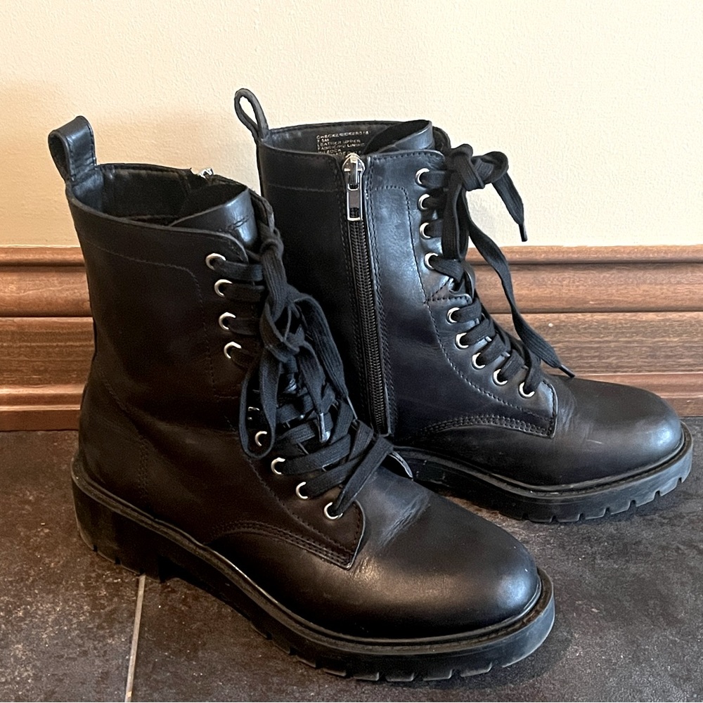 Steve Madden black combat boots